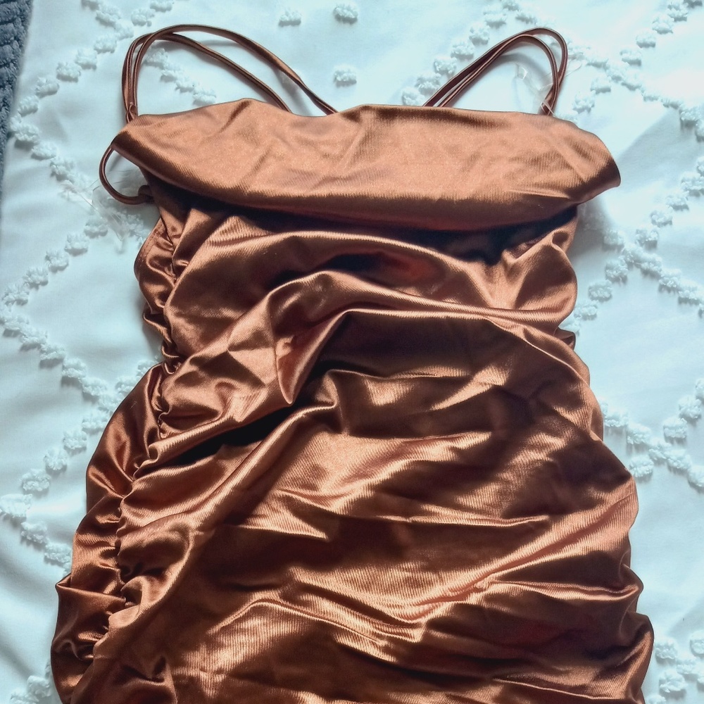 Silk Mocha Bodycon Dress